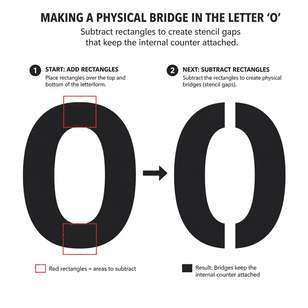 Stencil Font Bridges Construction